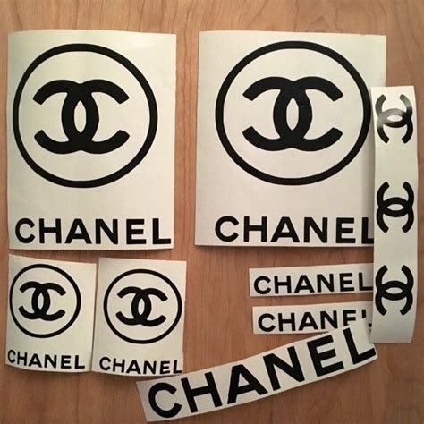 chanel stickers for ornaments|Chanel logo stickers sheet.